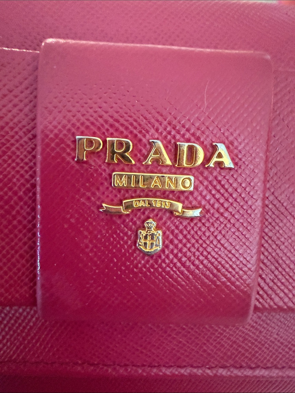 Prada Saffiano Leather Bow Chain Clutch - Fuchsia - Picture 5 of 5